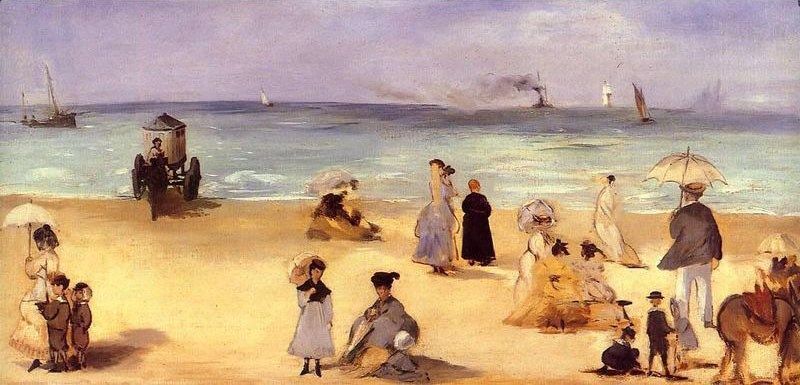 Edouard Manet On the Beach at Boulogne